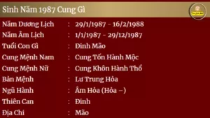 Sinh Nam 1987 Cung Gi