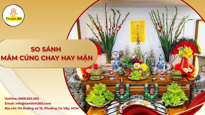 Mâm cơm mặn cúng gia tiên