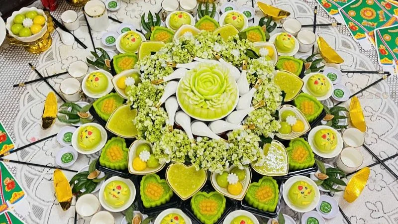 bay tri mam cung thoi noi be trai dep mat Bày trí mâm cúng thôi nôi bé trai đẹp mắt