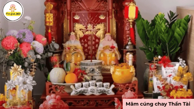 Mâm cúng chay cúng Thần Tài