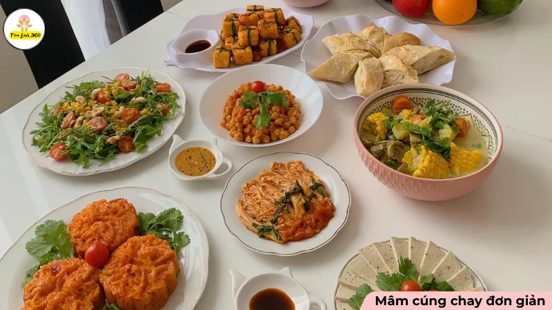 Mâm cúng chay đầy đủ dưỡng chất