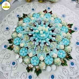 mam cung day thang mau xanh dep mat Mâm cúng đầy tháng màu xanh đẹp mắt