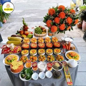 mam cung nhap trach bay bien day du Mâm cúng nhập trạch bày biện đầy đủ
