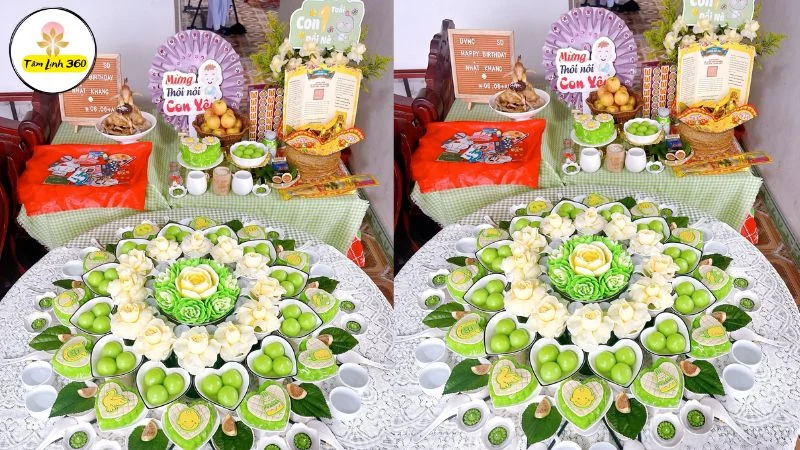 mam cung tieu chuan thoi noi be trai Mâm cúng tiêu chuẩn thôi nôi bé trai