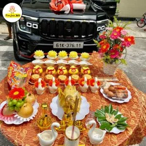 mam cung xe oto moi mua ve Mâm cúng xe ô tô mới mua về