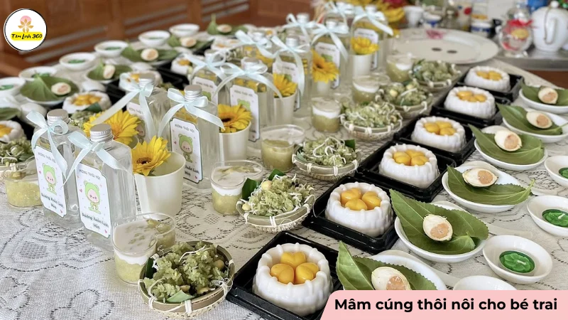 mam le cung thoi noi cho be trai chuan Mâm cúng thôi nôi cho bé trai chỉnh chu