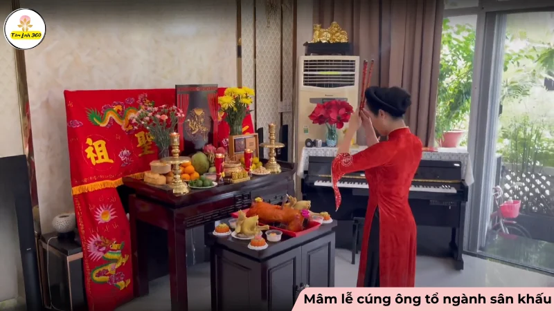 Mâm lễ cúng Tổ nghề sân khấu chỉnh chu