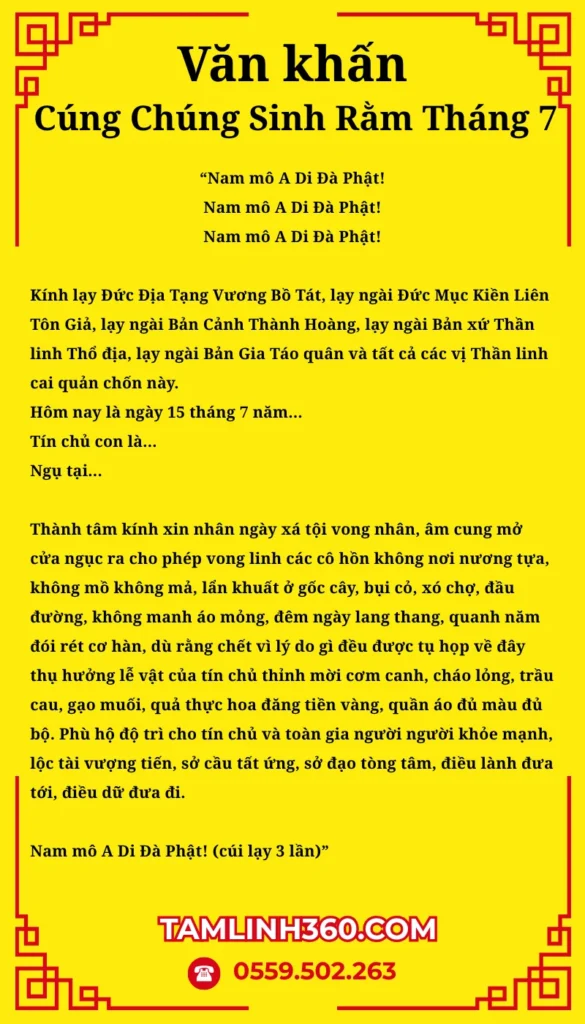 Bài cúng chúng sinh Rằm tháng 7 tại công ty