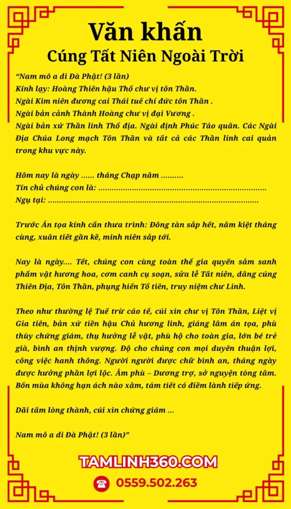 van khan cung tat nien ngoai troi Bài cúng Tất niên Bính Ngọ ngoài trời