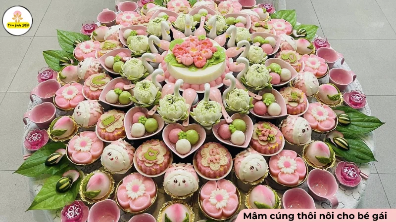 Mâm cúng thôi nôi cho bé