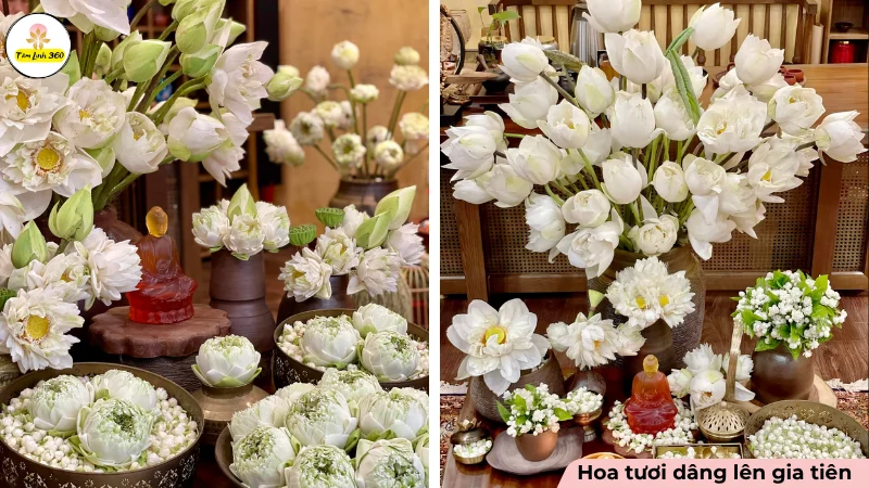 Hoa tươi thể hiện lòng thành kính